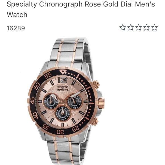 Invicta Mens chronograph rose gold/silver watch NIB - Picture 12 of 12